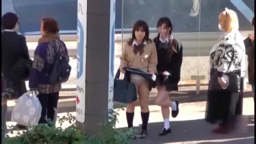Lifting their skirts in front of strangers