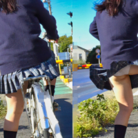 【無料】自転車パンチラ